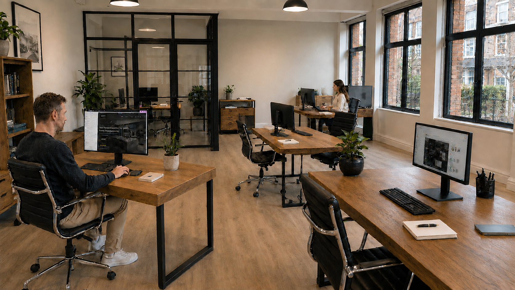 Lincoln Web Design office studio space with team working at desks